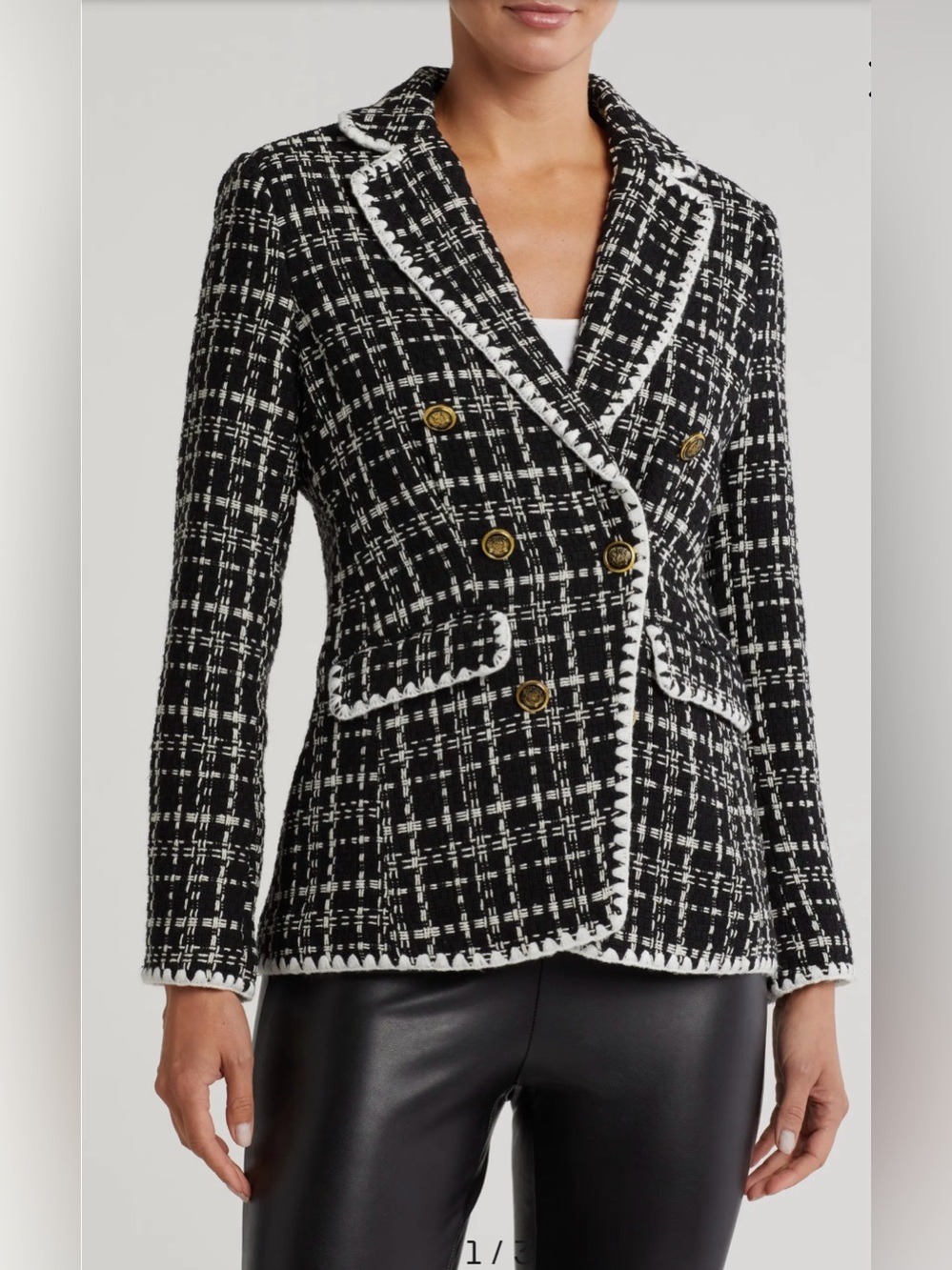 Laundry By Shelli Segal • Stitch Trim Tweed Blazer